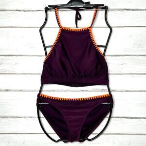 Seekers Australia Purple Orange Bikini Swimsuit Size 10